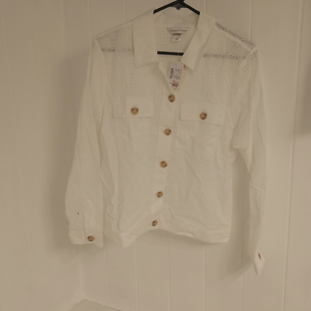 Christopher and Banks cotton eyelet jacket/blouse